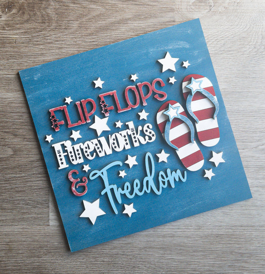 Flip Flops, Fireworks, & Freedom Tile
