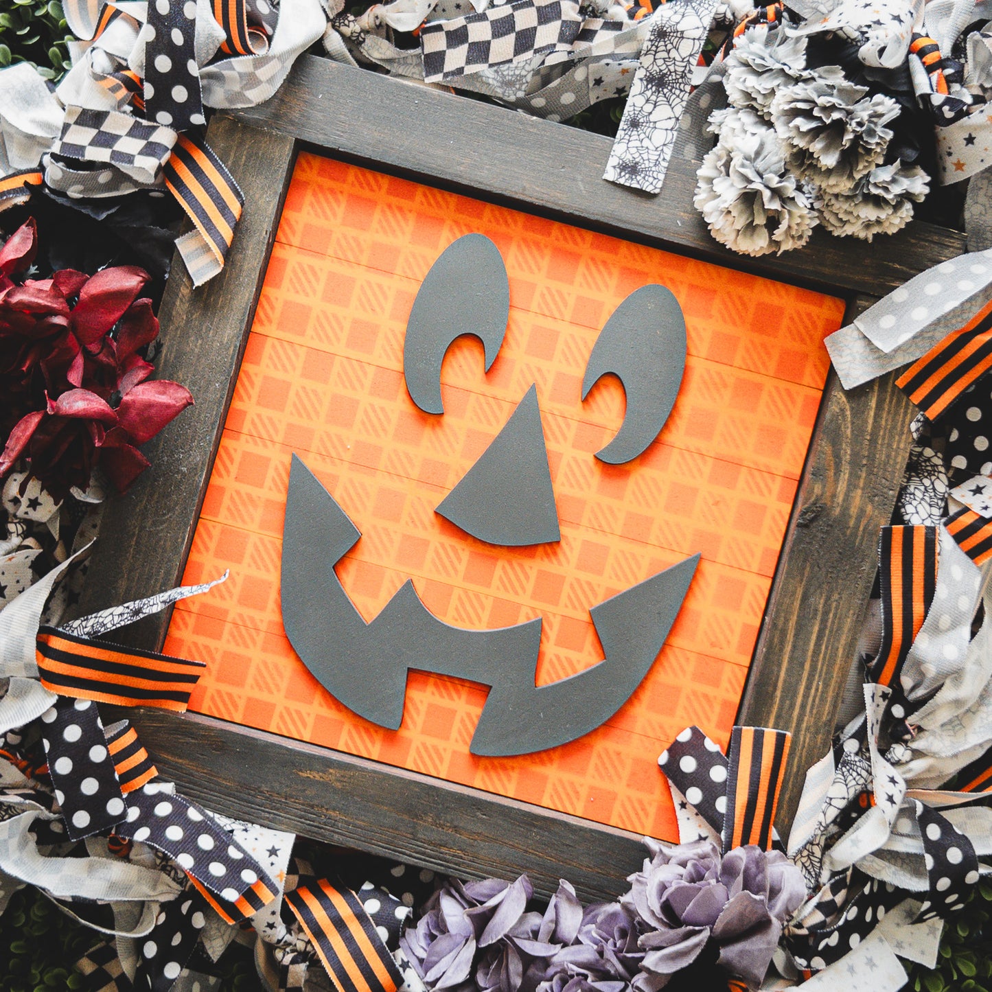 Halloween Porch Decor Tile — Jack-O-Lantern Face