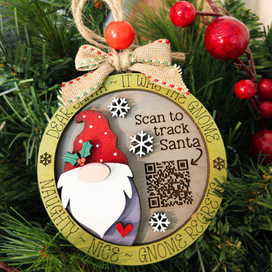 Gnome Santa Tracker Ornament