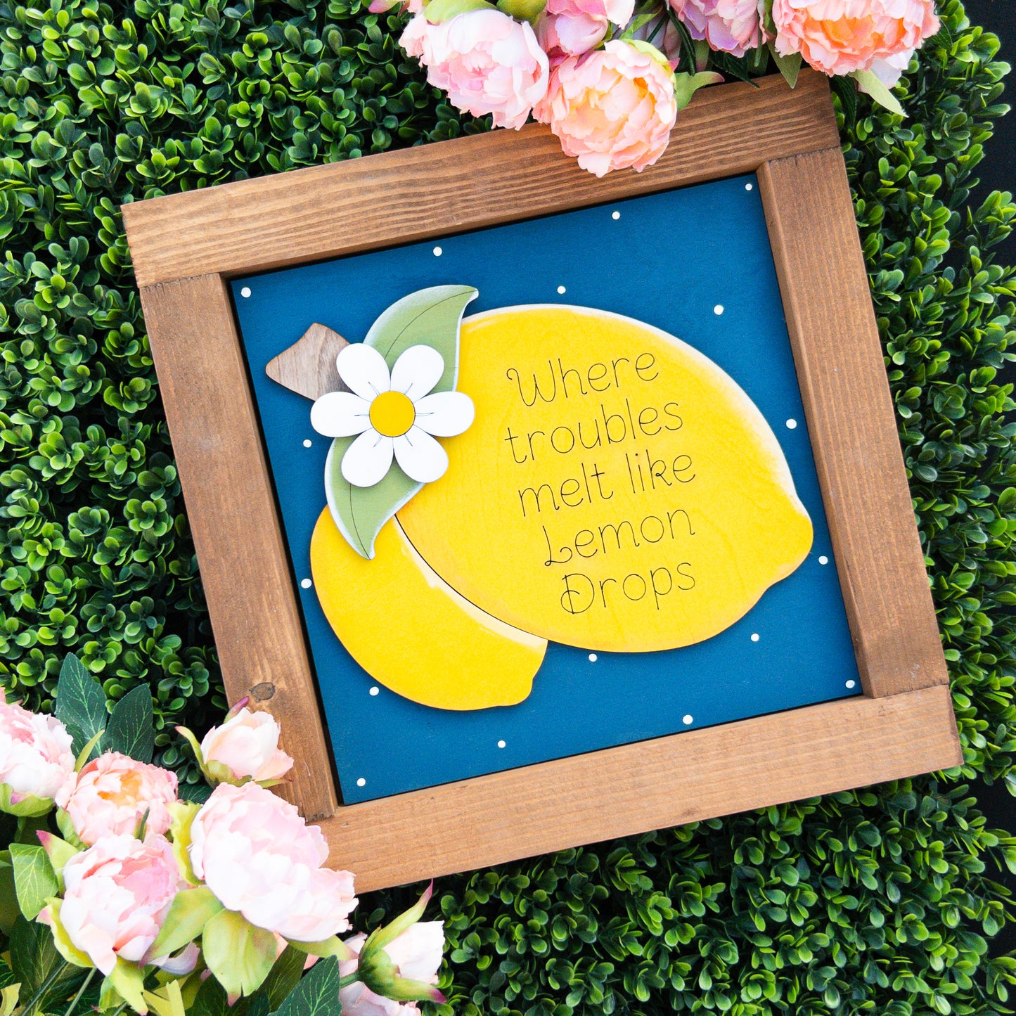 Fresh Squeezed: Lemon Drop Tile | Handmade Interchangeable Wood Home Decor