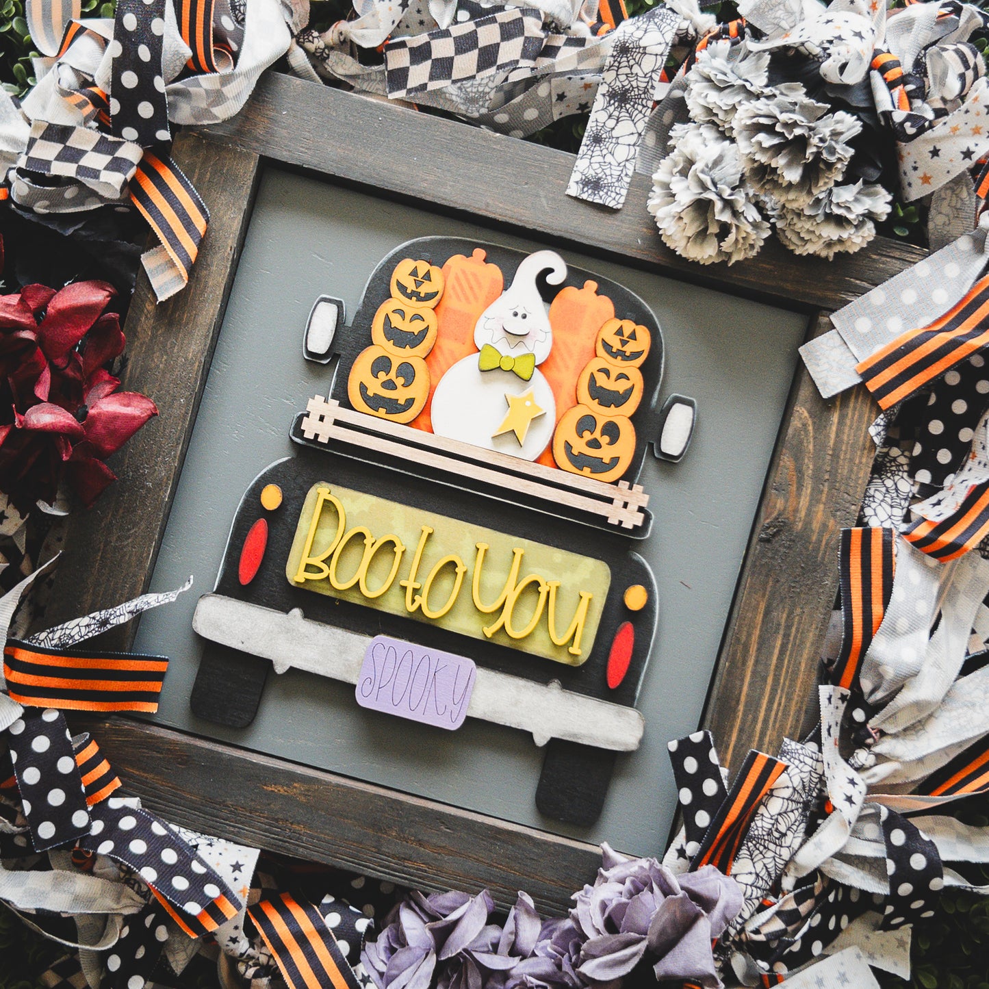 Halloween Porch Decor Tile — Boo To You Truck