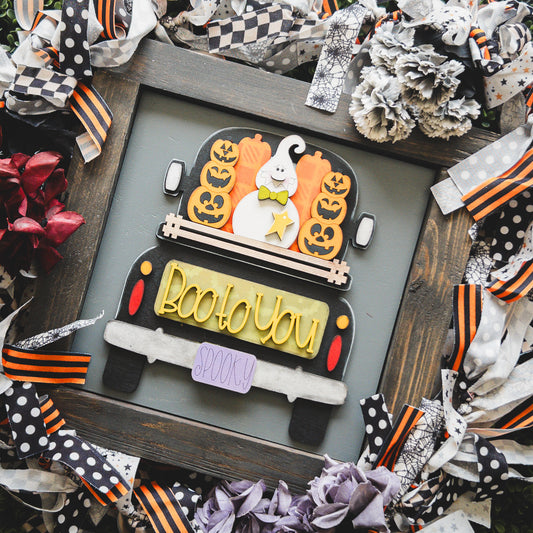 Halloween Porch Decor Tile — Boo To You Truck