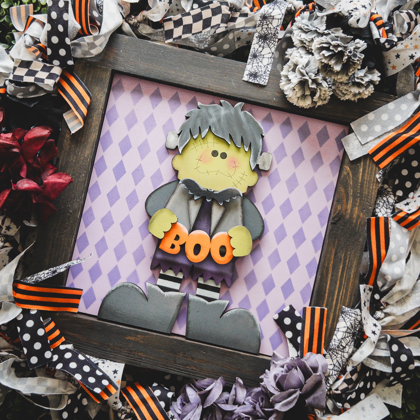 Halloween Porch Decor Tile — Frankie