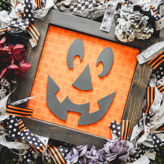 Halloween Porch Decor Tile — Jack-O-Lantern Face
