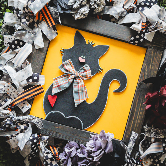 Halloween Porch Decor Tile — Black Cat