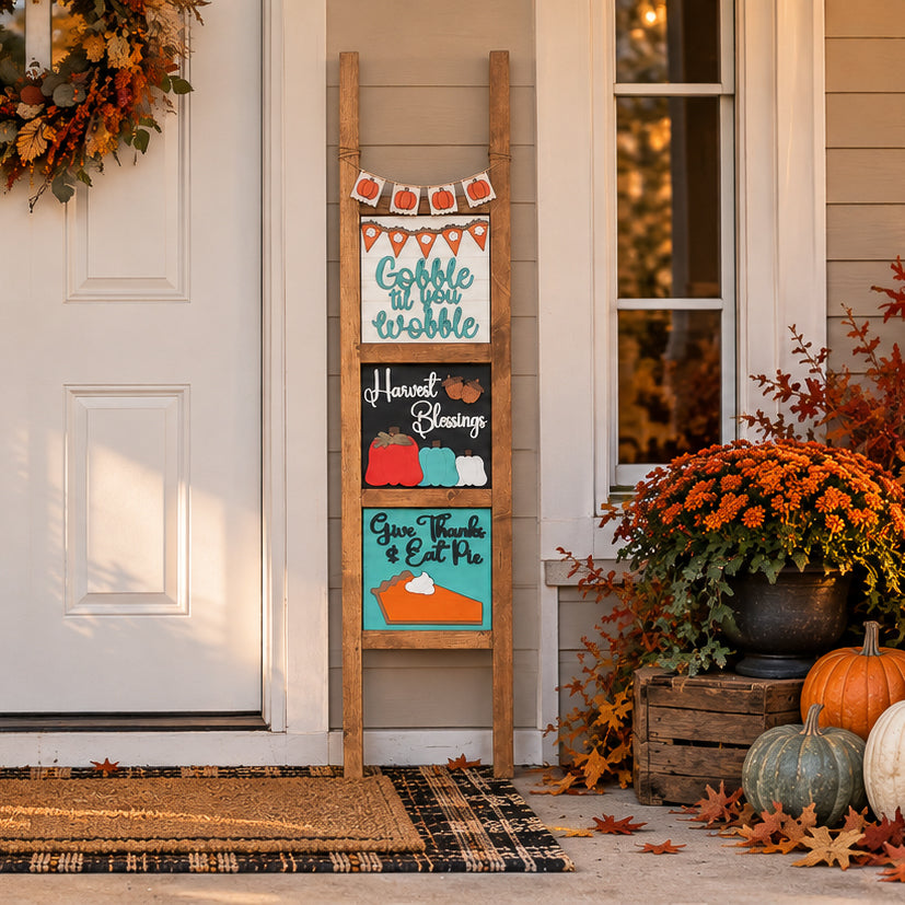 Thanksgiving Porch Decor Tile — Harvest Blessings