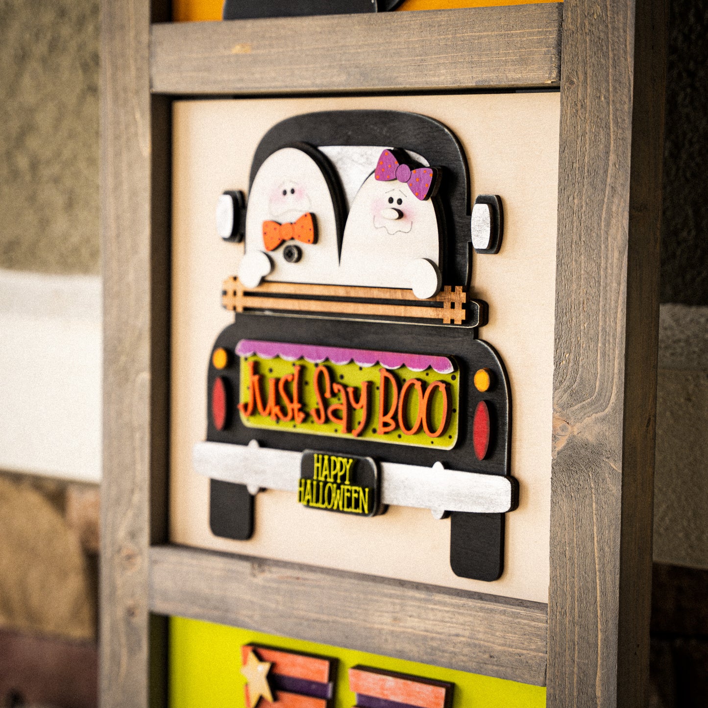Just Say Boo Truck Tile