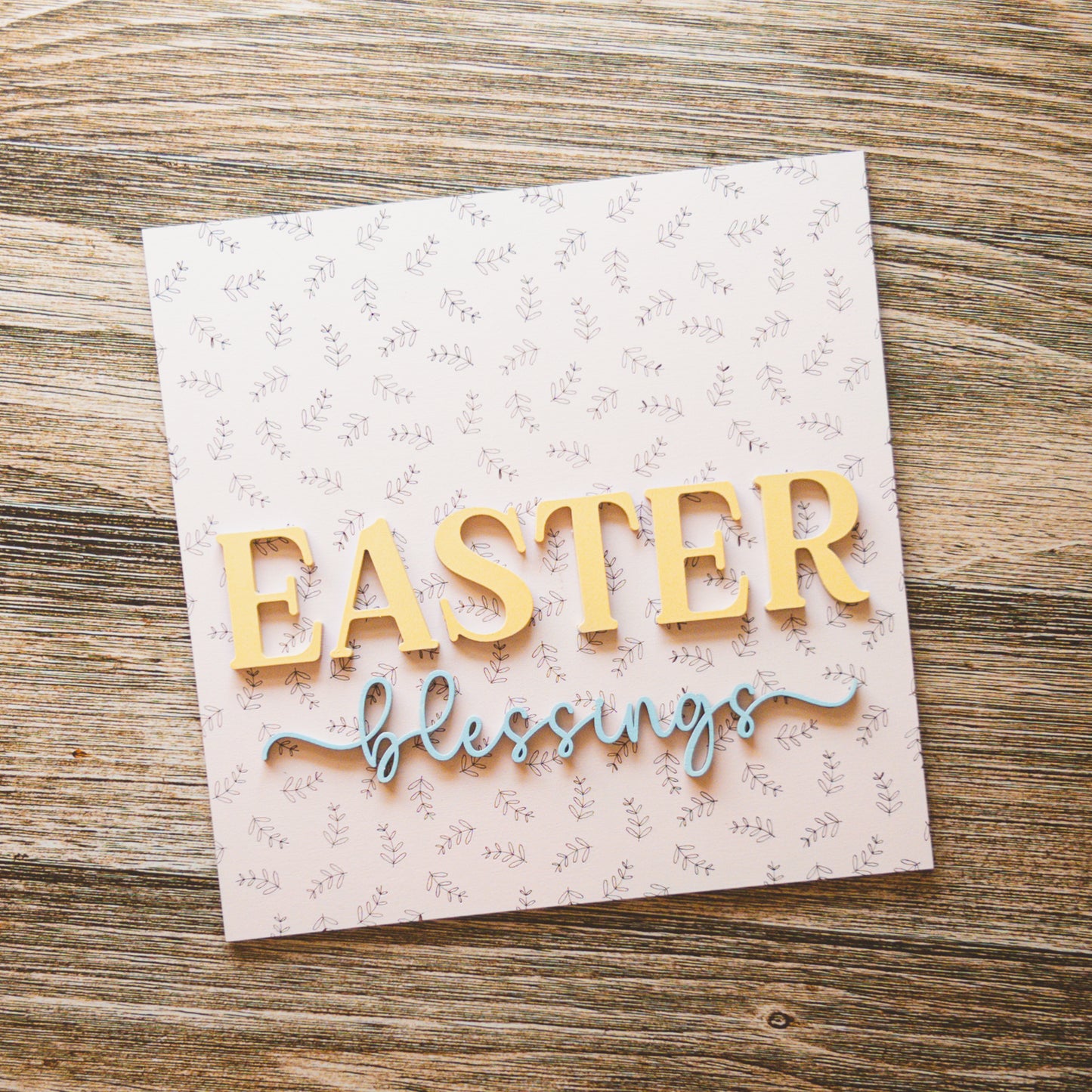 Seasonal porch decor tile with Easter Blessings raised lettering — Millie & Co.