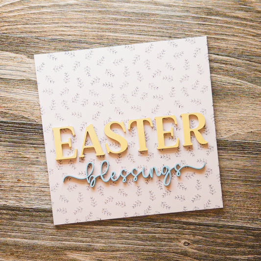 Seasonal porch decor tile with Easter Blessings raised lettering — Millie & Co.